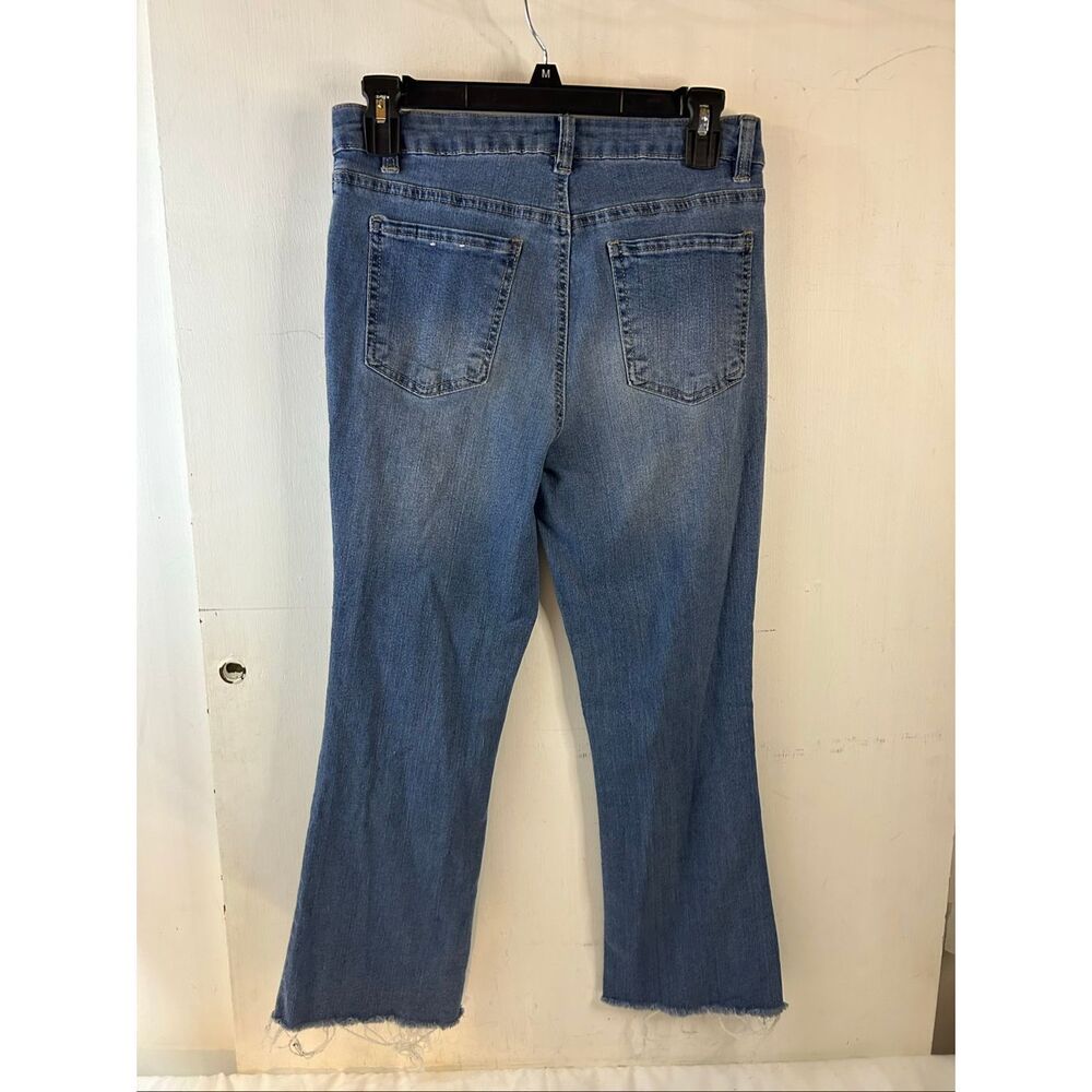 D. Jeans denim‎ stretch jeans raw hems size 8